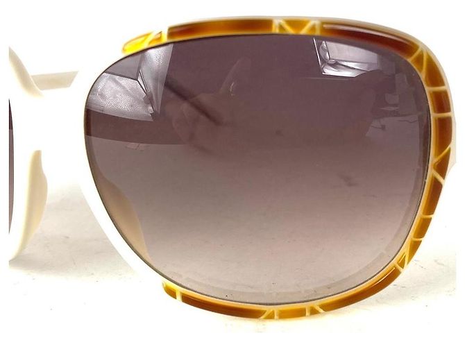 Dior "ita1 Gafas de sol Cannage Rim Blanco Marrón " - vista 5