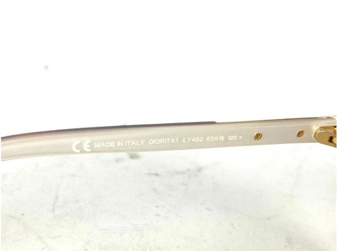 Dior "ita1 Gafas de sol Cannage Rim Blanco Marrón " - vista 7