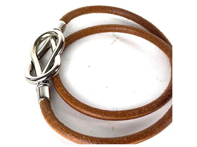 "Girocollo o braccialetto Hermès Infinity Loop con gancio in argento" Marrone - vista 10