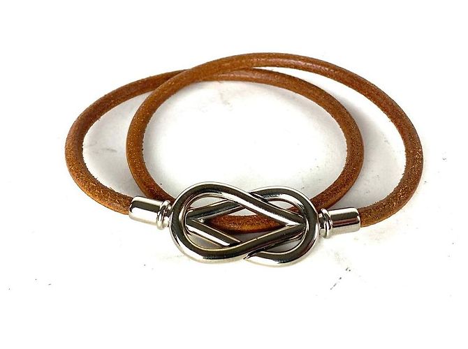 "Girocollo o braccialetto Hermès Infinity Loop con gancio in argento" Marrone - vista 2
