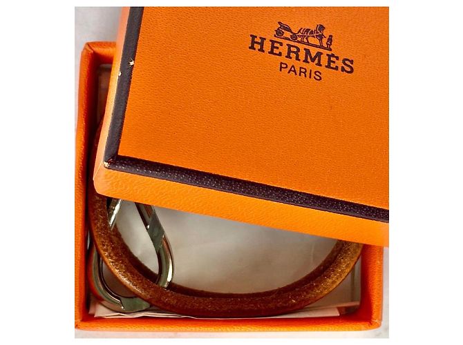 "Girocollo o braccialetto Hermès Infinity Loop con gancio in argento" Marrone - vista 3