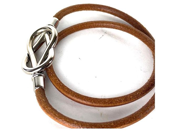 "Girocollo o braccialetto Hermès Infinity Loop con gancio in argento" Marrone - vista 4