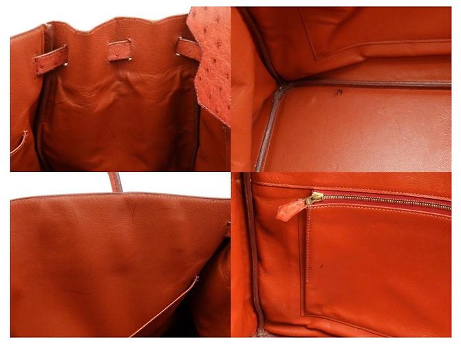 Hermès Struzzo Birkin 35 Marrone arancio bruciato - vista 3