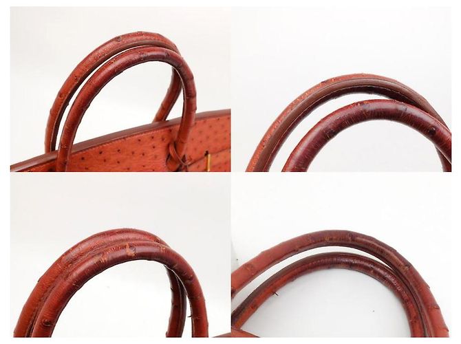 Hermès Struzzo Birkin 35 Marrone arancio bruciato - vista 5