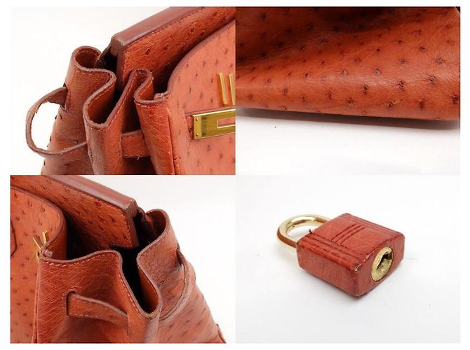 Hermès Struzzo Birkin 35 Marrone arancio bruciato - vista 7