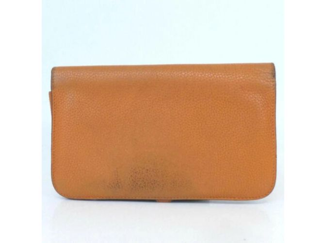 Hermès Cartera Hermes Dogon Cartera larga de cuero marrón Castaño - vista 3