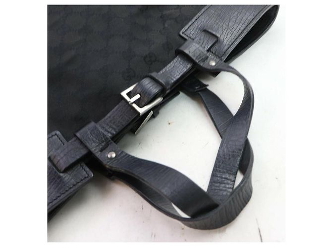 Gucci Sac cabas à boucle de ceinture Cabas monogramme noir GG - vue 11