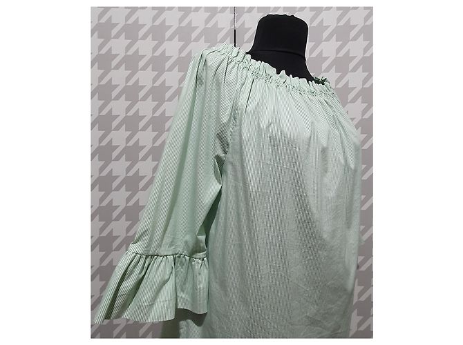 Autre Marque Camicetta verde a righe Rich and Royal Bianco - vista 2