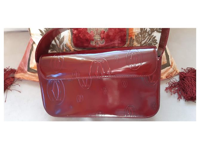 Borsa Cartier Rosso scuro in vernice Bordò - vista 2