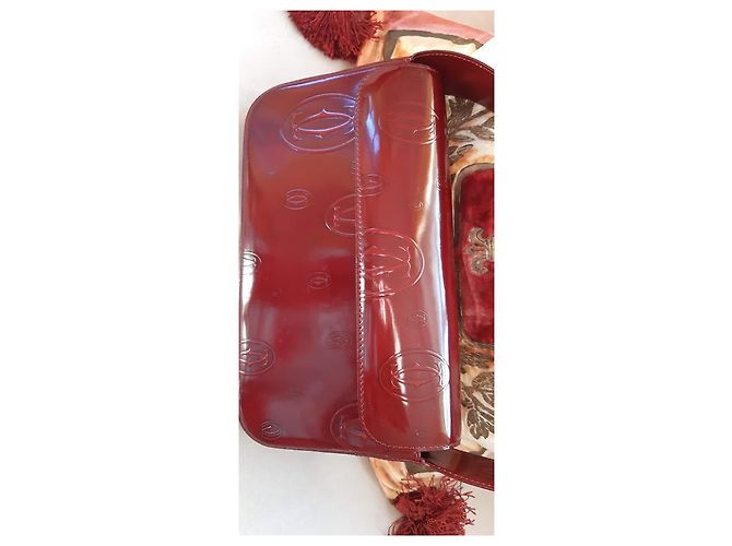 Borsa Cartier Rosso scuro in vernice Bordò - vista 3