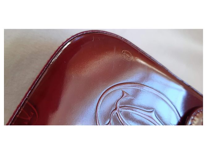 Borsa Cartier Rosso scuro in vernice Bordò - vista 4