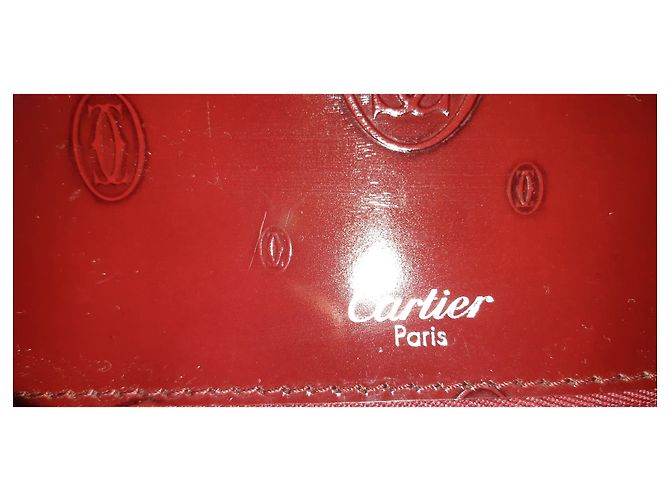 Borsa Cartier Rosso scuro in vernice Bordò - vista 5