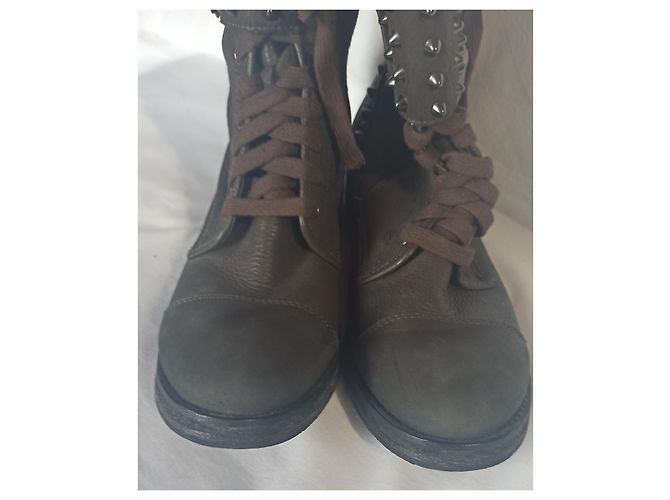 Botines Ash de piel envejecida caqui - vista 3