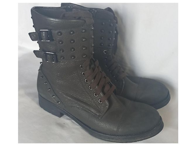 Botines Ash de piel envejecida caqui - vista 5