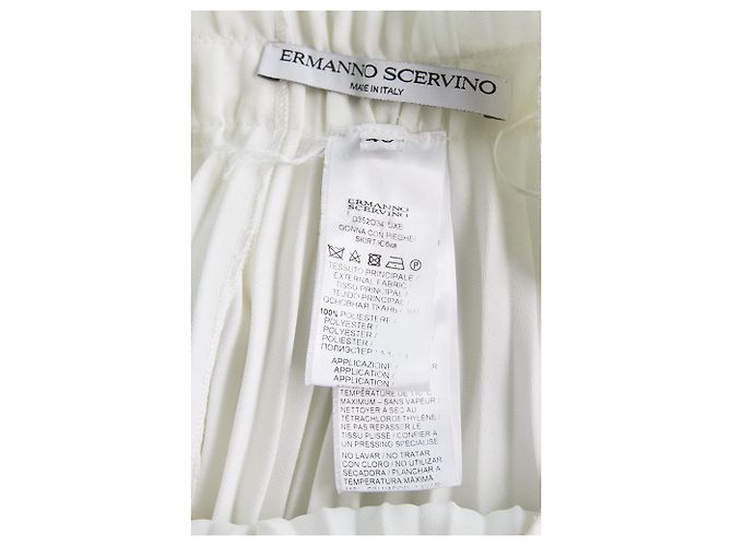 Ermanno Scervino White Asymmetric Plissee Rock mit hoher Taille 40 Weiß - Ansicht 3