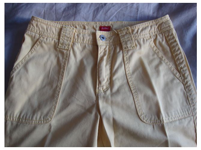 Autre Marque Pantaloni larghi ESPRIT in cotone giallo - vista 4