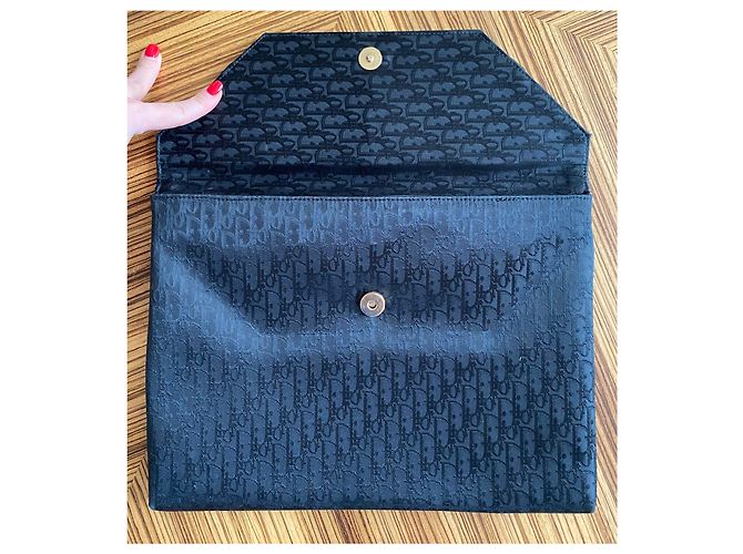 Pochette Dior in tela nera Nero - vista 4