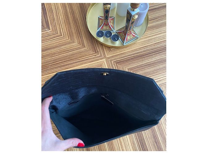 Pochette Dior in tela nera Nero - vista 5
