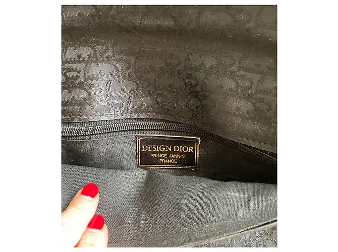 Pochette Dior in tela nera Nero - vista 7