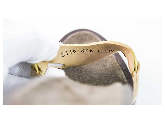 Giuseppe Zanotti Super Sexy Golden Snakeskin Platform Sandals Heels sz 36 D'oro - vista 9
