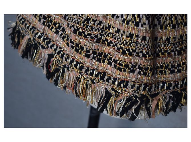 Chanel Tweed Weste Jacke mit Gürtel Mehrfarben - Ansicht 8