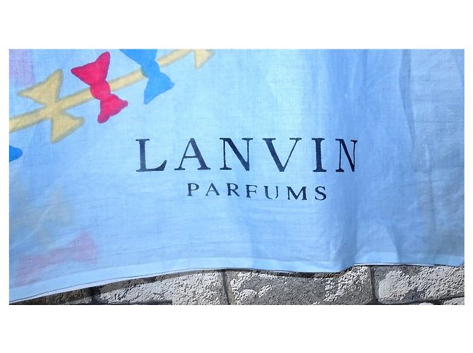 LANVIN PARFUMS BAUMWOLLE LANGER SCHAL Blau - Ansicht 4