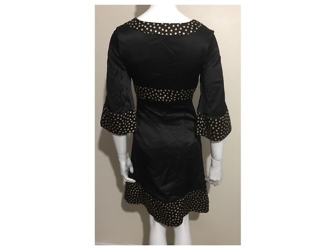 Diane Von Furstenberg DvF Vintage Neuauflage Kleid mit Polkadots Schwarz Beige - Ansicht 4
