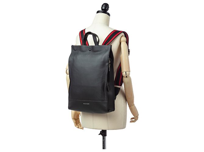 Alexander McQueen Schwarzer Lederrucksack - Ansicht 8