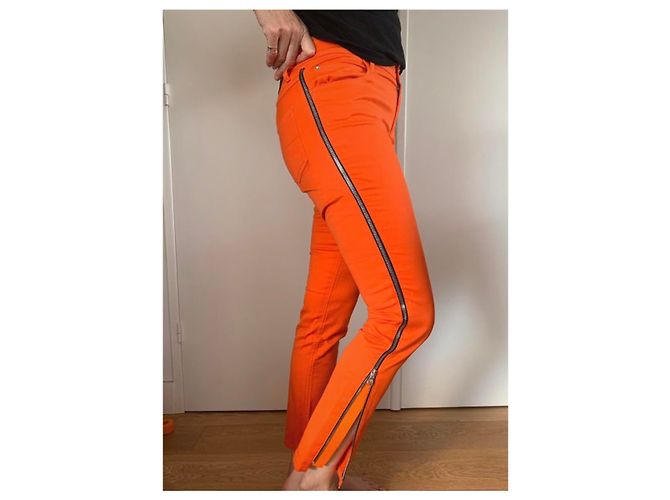 Pantalones Louis Vuitton con cremallera naranja - vista 9