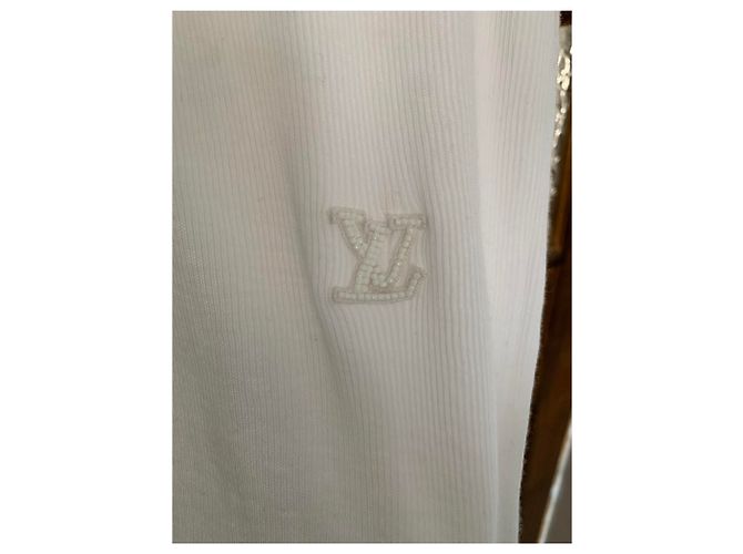 Camiseta Louis Vuitton con Cuello de Perlas Blanca Blanco - vista 2