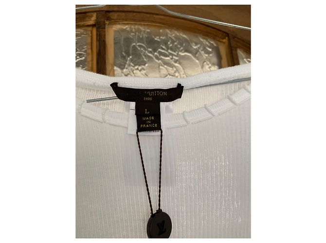 Camiseta Louis Vuitton con Cuello de Perlas Blanca Blanco - vista 4