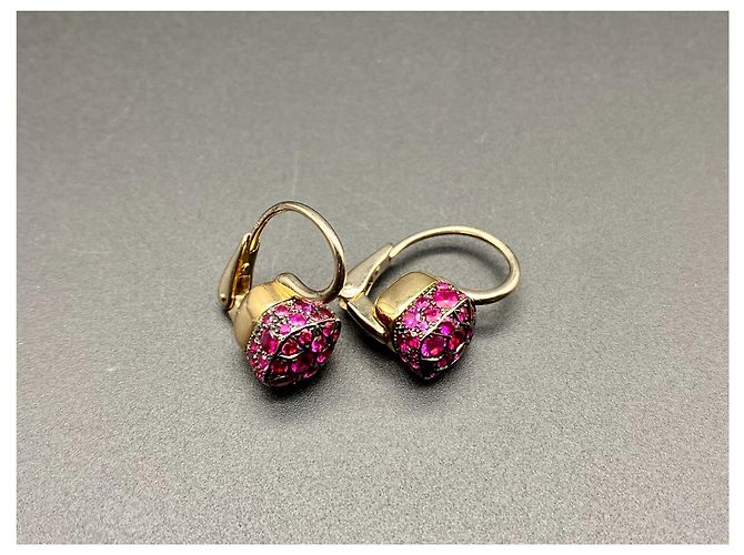 Orecchini Pomellato Nudo in oro rosa e bianco con rubini - vista 3