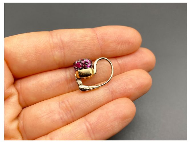 Orecchini Pomellato Nudo in oro rosa e bianco con rubini - vista 4