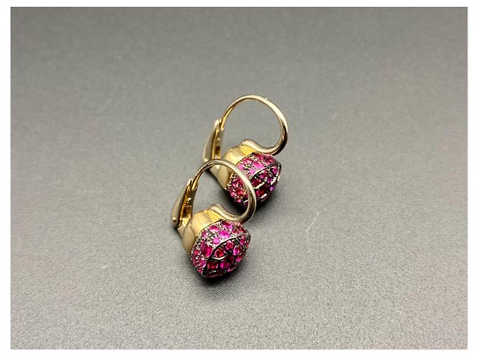 Orecchini Pomellato Nudo in oro rosa e bianco con rubini - vista 5