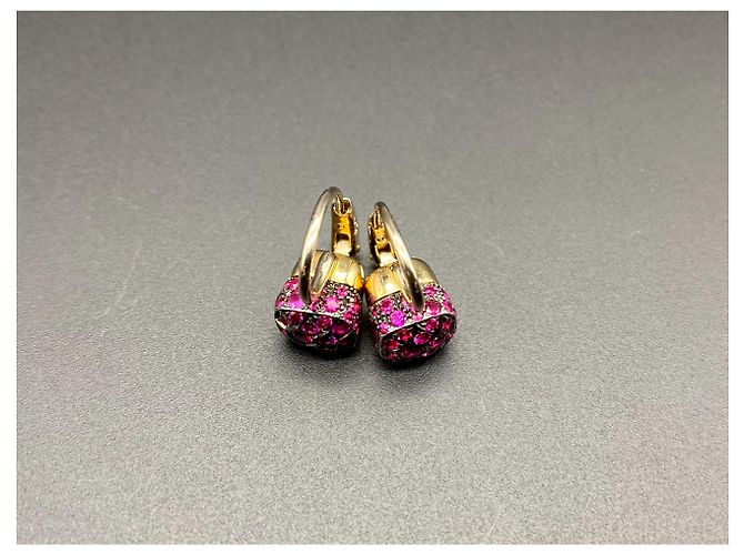 Orecchini Pomellato Nudo in oro rosa e bianco con rubini - vista 7