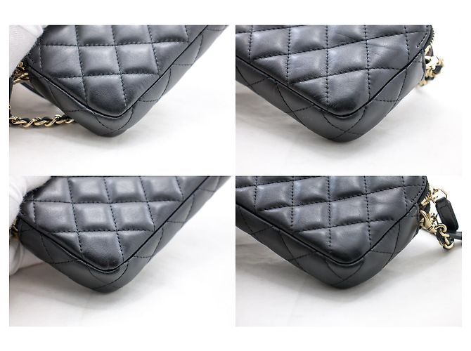 Wallet On Chain Borsa a tracolla CHANEL in pelle di agnello con catenina a catena foderata WOC Nero - vista 6