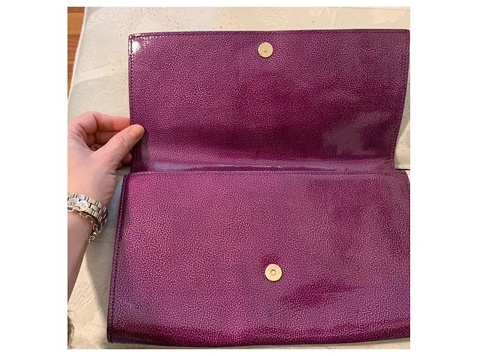 Borsa in vernice viola Belle de Jour Yves Saint Laurent Prugna - vista 2