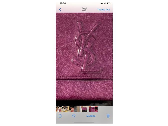 Borsa in vernice viola Belle de Jour Yves Saint Laurent Prugna - vista 4