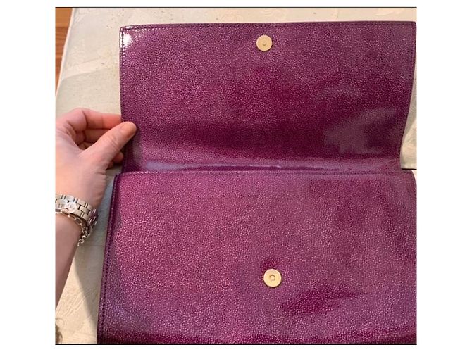 Borsa in vernice viola Belle de Jour Yves Saint Laurent Prugna - vista 6
