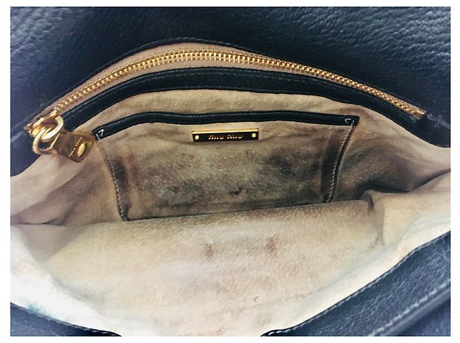 Borsa a tracolla Miu Miu Madras in pelle nera Nero - vista 3