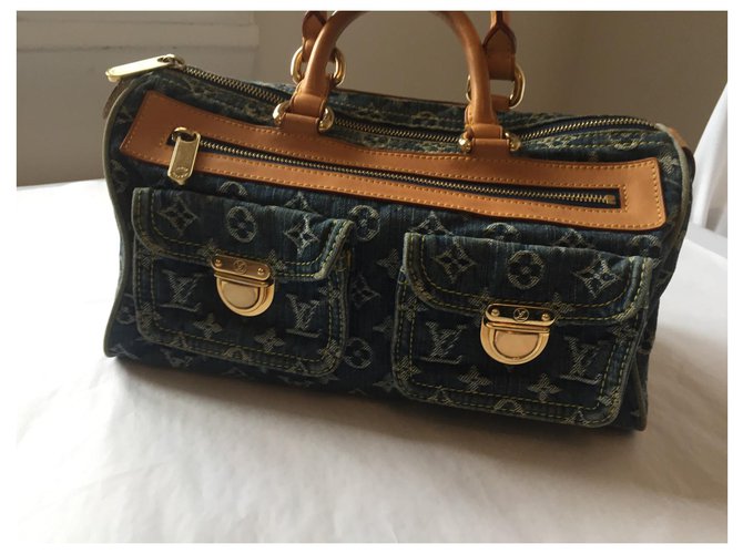 Louis Vuitton Neo Speedy 30 Denim Monogram Blu chiaro - vista 2