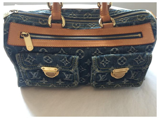 Louis Vuitton Neo Speedy 30 Denim Monogram Blu chiaro - vista 3