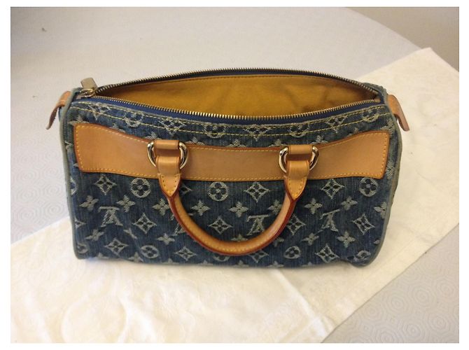 Louis Vuitton Neo Speedy 30 Denim Monogram Blu chiaro - vista 5