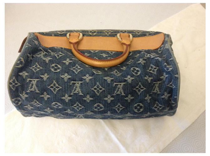 Louis Vuitton Neo Speedy 30 Denim Monogram Blu chiaro - vista 7