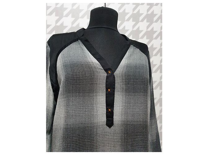 Camicetta Hugo Boss Arancione in seta e cotone Nero Multicolore Grigio - vista 2