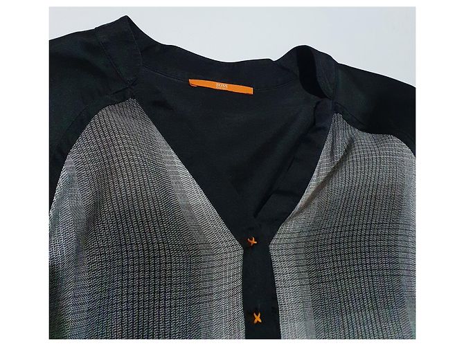 Camicetta Hugo Boss Arancione in seta e cotone Nero Multicolore Grigio - vista 5