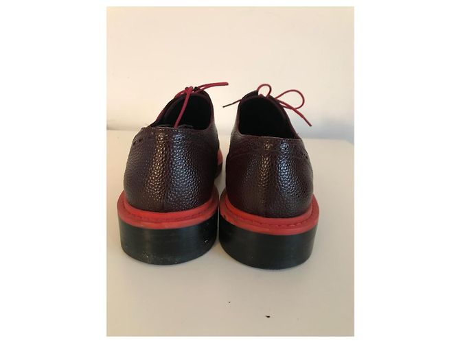 Mocassini Balenciaga in pelle marrone scuro con lacci - vista 3