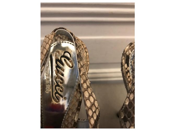 Sandálias Gucci em Python Cinza e Marrom Multicor - vista 5