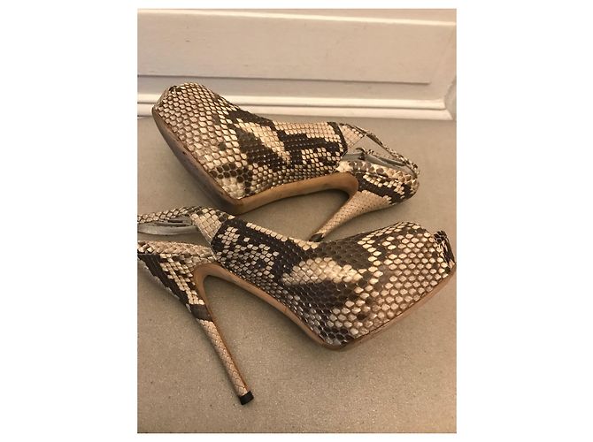 Sandálias Gucci em Python Cinza e Marrom Multicor - vista 9