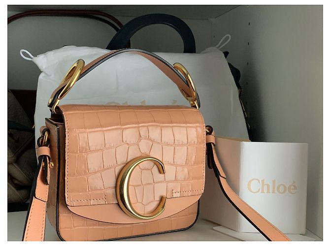 Borsa a mano Chloé in pelle pesca - vista 4